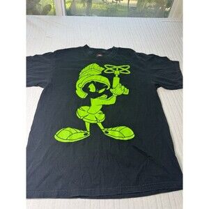 Vintage 2009 Looney Tunes Marvin the Martian Shirt Fifth Sun Black Green-Men M